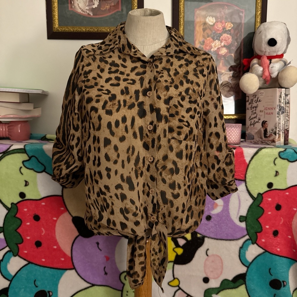 Leopard button up